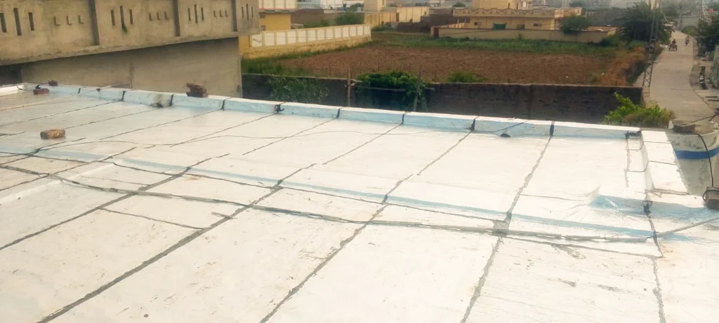 Roof Power Enterprises Pvt Ltd roof waterproofing project, Lahore Township — 2500 sqft SBS Bitumen membrane