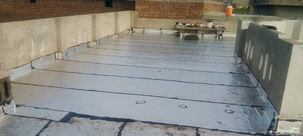 Roof Power Enterprises Pvt Ltd completed bitumen membrane roof waterproofing project in Pakistan